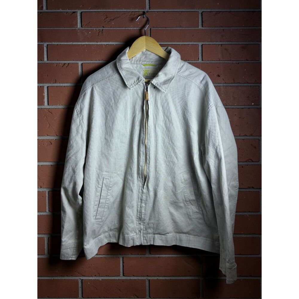 Cubavera Beige Full Zip Lightweight Jacket Men's XL